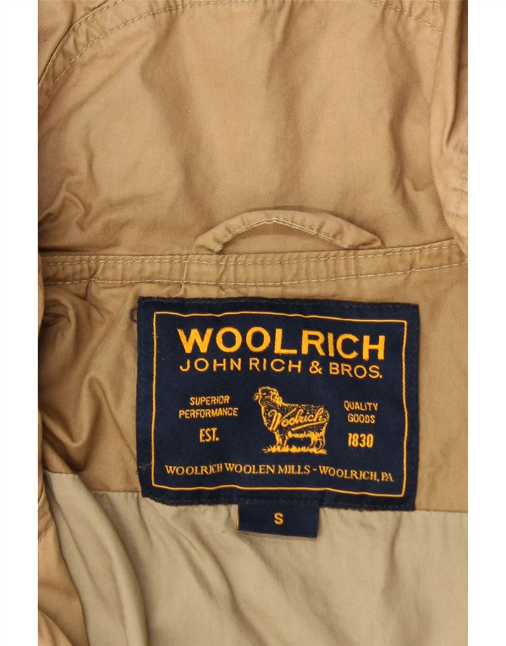 Woolrich Parka con capucha para mujer UK 10 Small Marrón Algodón