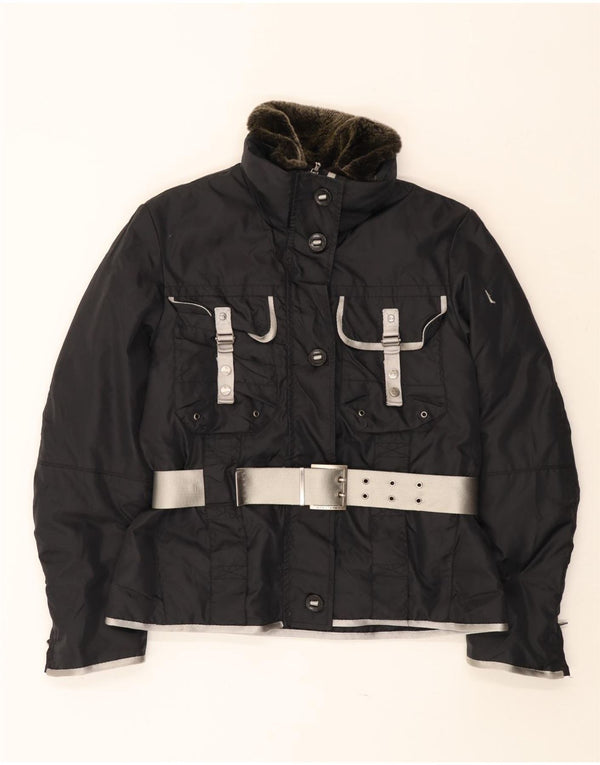 PEUTEREY Chaqueta utilitaria con capucha para mujer IT 46 Grande Poliamida negra