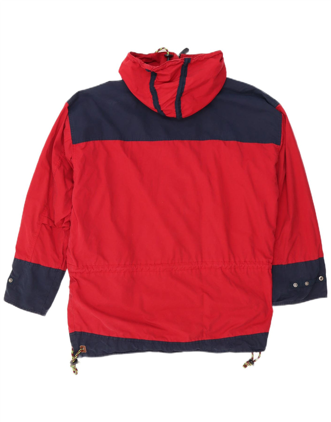 NORHEIM Chaqueta Anorak con capucha para hombre Reino Unido 40 Grande Rojo Colorblock Algodón