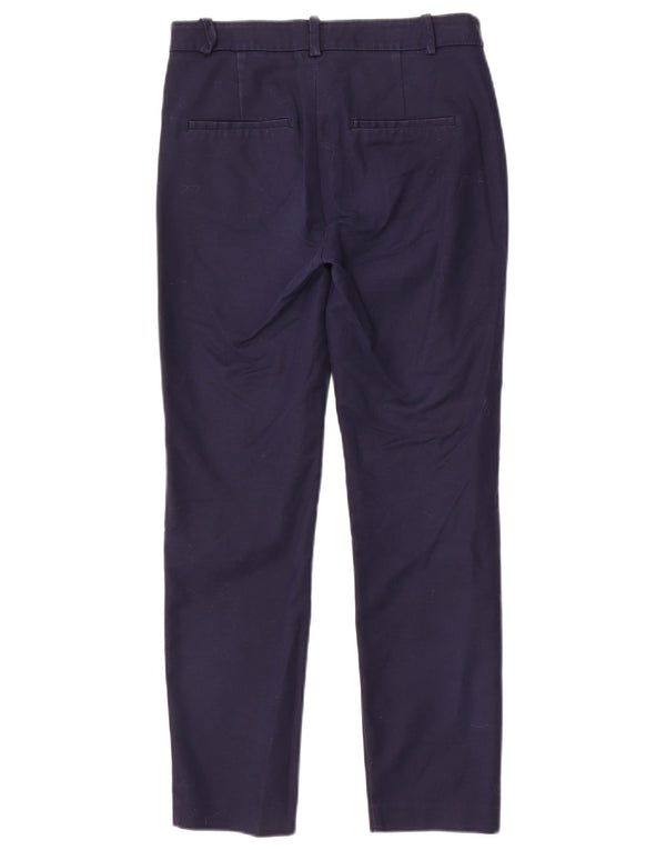 Zara Mujer Pantalón Chino Slim EU 34 2XS W24 L26 Azul Marino Algodón