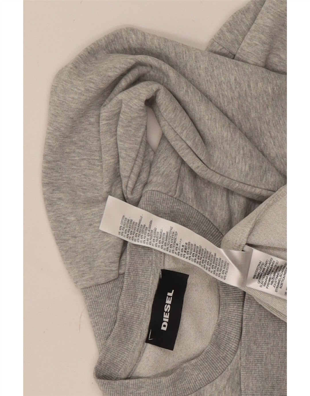 Diesel Hombre Sudadera Gráfica Jersey Grande De Algodón Moteado Gris