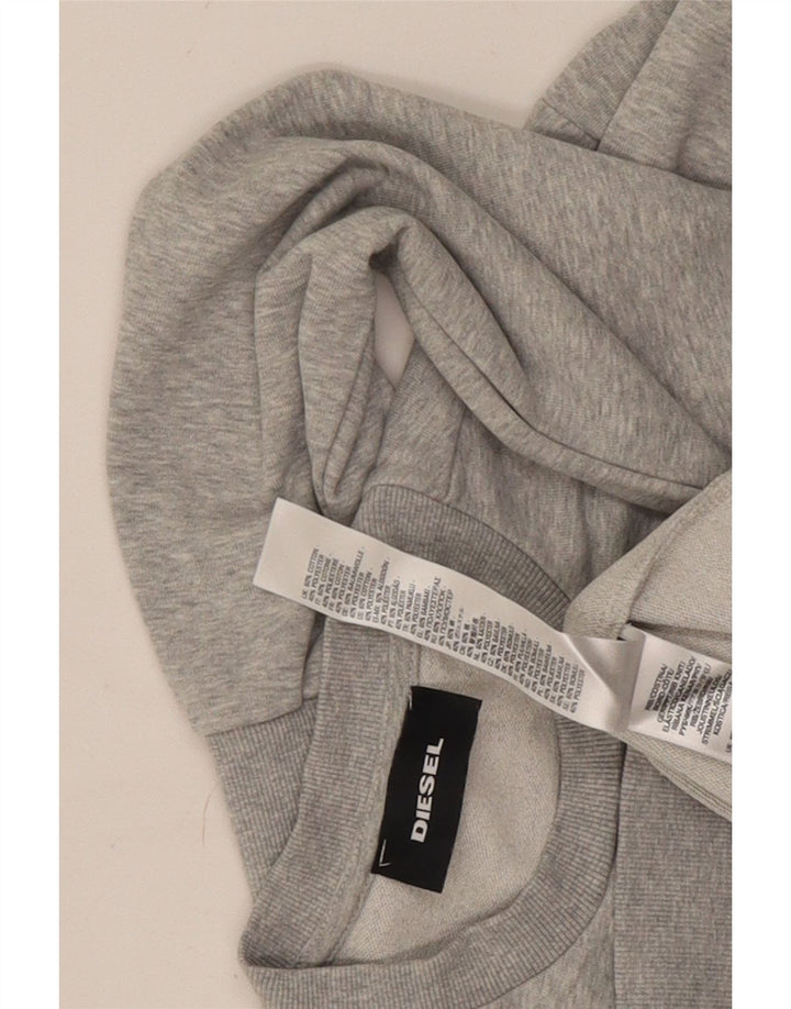 Diesel Hombre Sudadera Gráfica Jersey Grande De Algodón Moteado Gris
