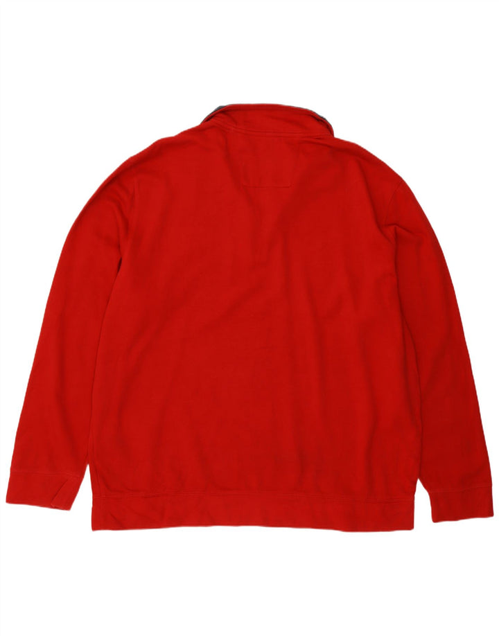 Nautica Sudadera con cuello y cremallera para hombre, talla 2XL, color rojo