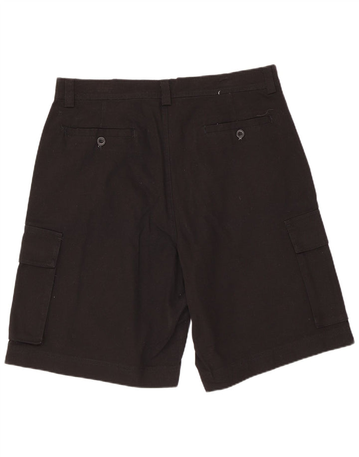 Reebok - Pantalones cortos cargo para hombre, talla grande, W34, algodón negro