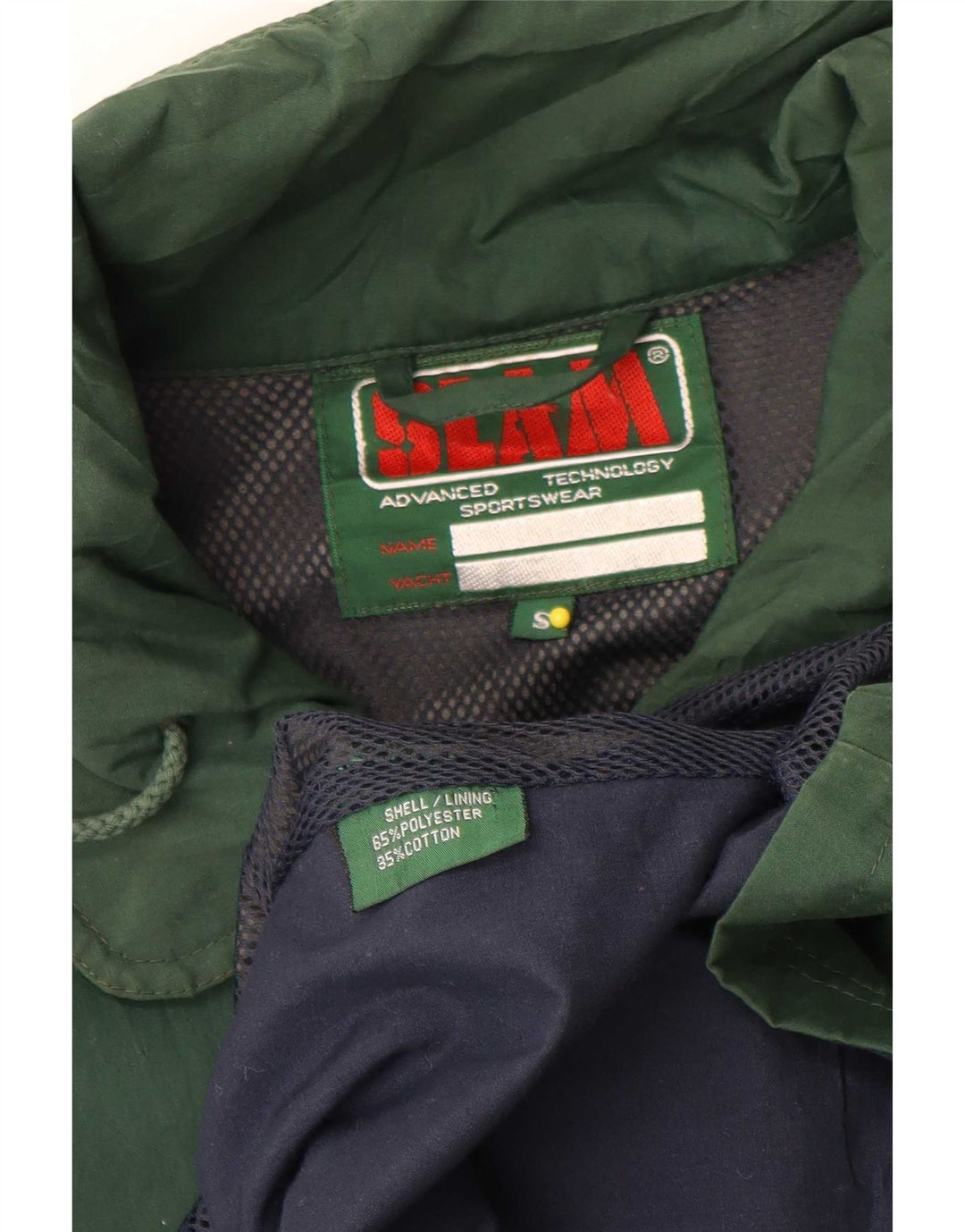Slam Chaqueta impermeable holgada para hombre UK 36 Small Verde Poliéster