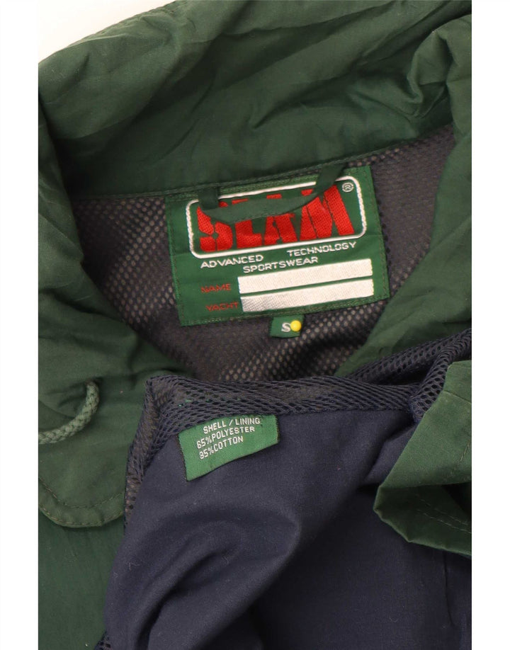 Slam Chaqueta impermeable holgada para hombre UK 36 Small Verde Poliéster