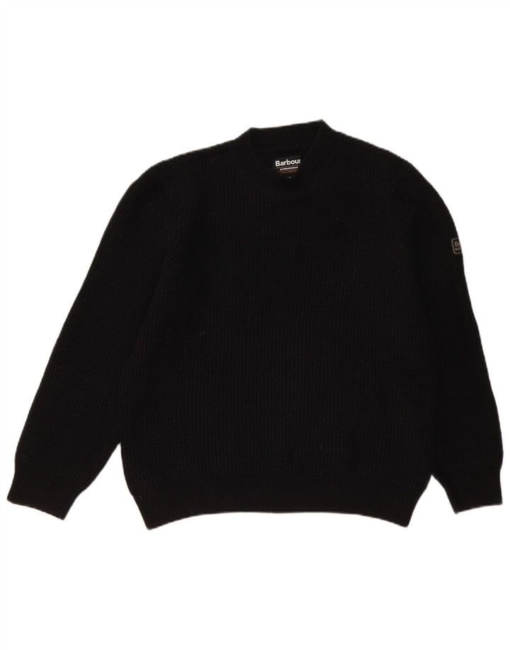 Jersey Barbour Mujer Con Cuello Alto De Lana Negra Mediana