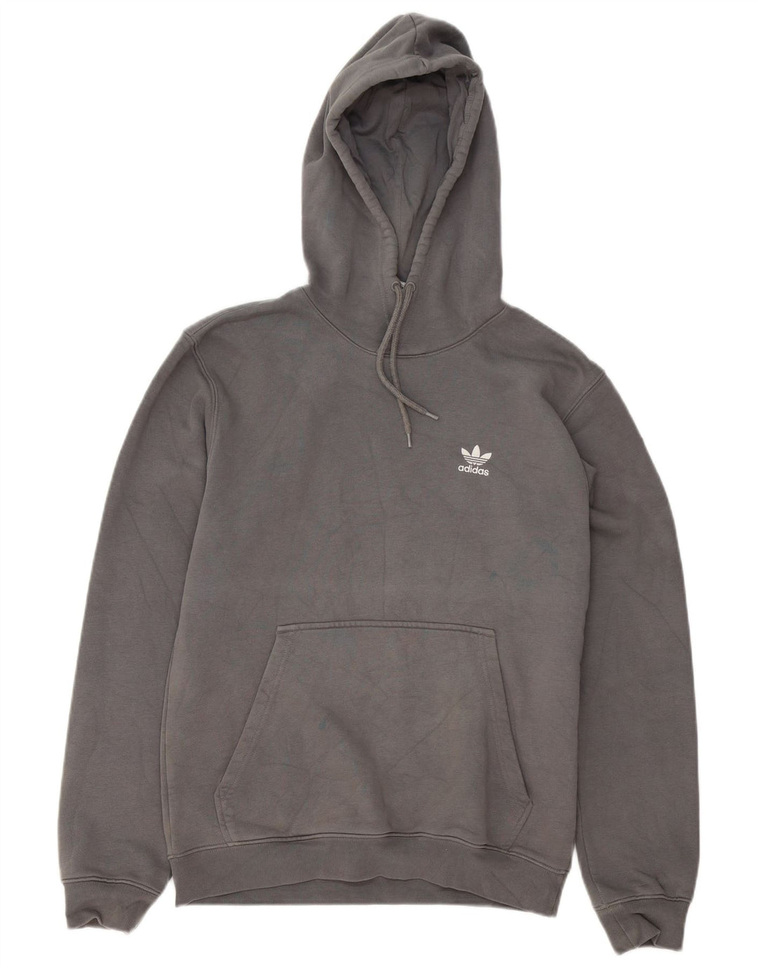 Adidas Hombre Sudadera Con Capucha Jumper Pequeño Gris Algodón