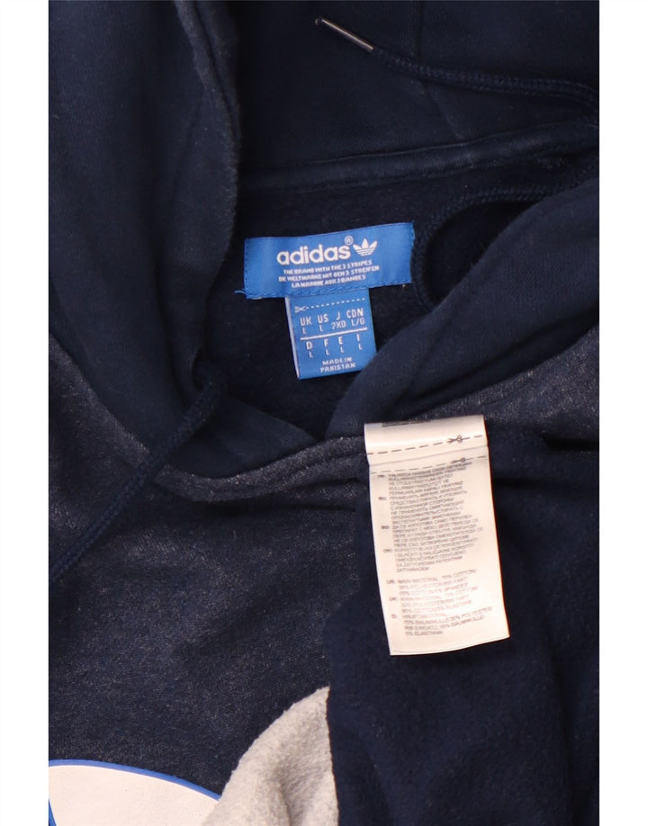 ADIDAS Hombre Graphic Sudadera con capucha Jumper Grande Azul Marino Algodón