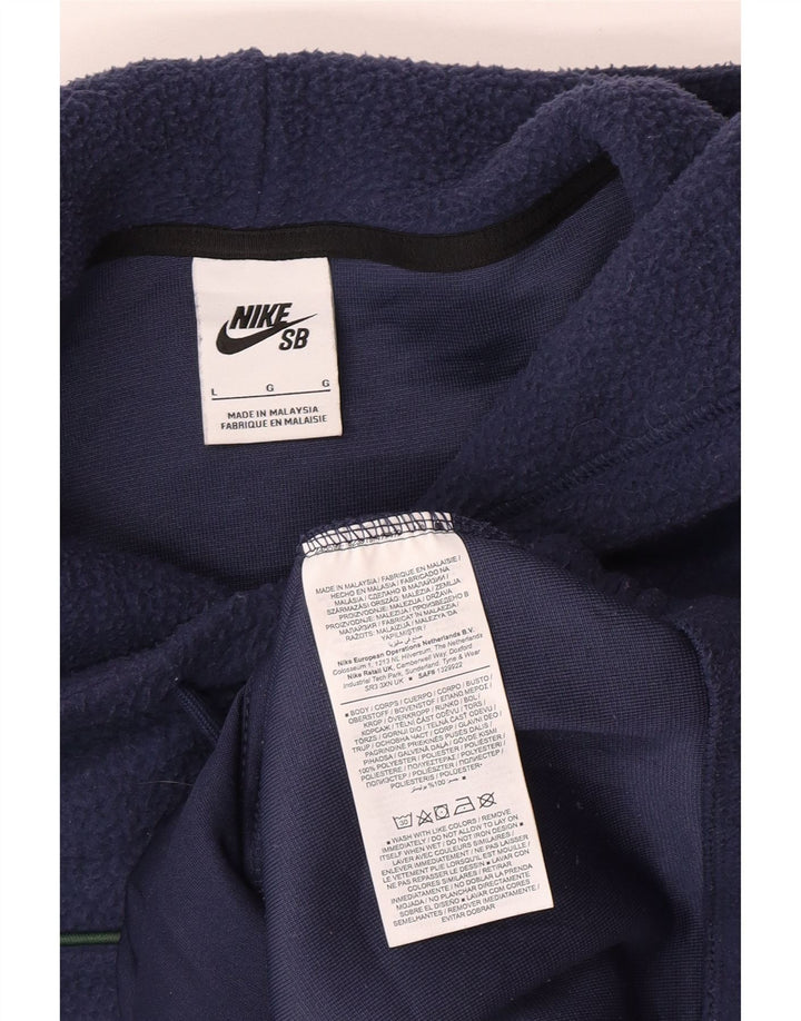Nike - Jersey de forro polar con capucha para hombre, talla grande, poliéster azul marino