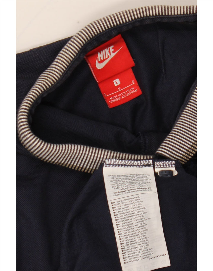 Polo NIKE para hombre, talla grande, algodón azul marino