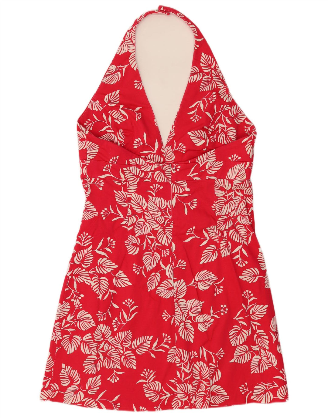 WAREHOUSE Vestido halter para mujer UK 46 Algodón floral rojo grande
