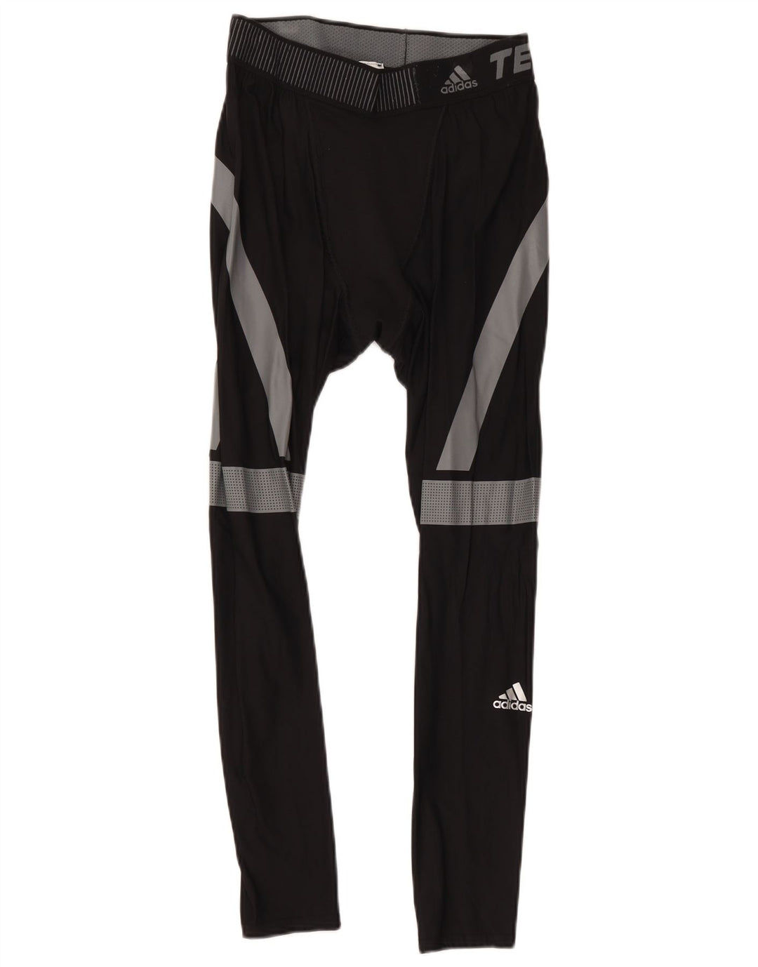 Adidas Hombre Tech Fit Crop Leggings Grande Negro Colorblock Poliamida