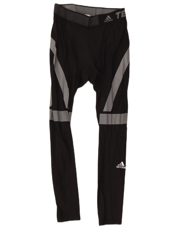 Adidas Hombre Tech Fit Crop Leggings Grande Negro Colorblock Poliamida