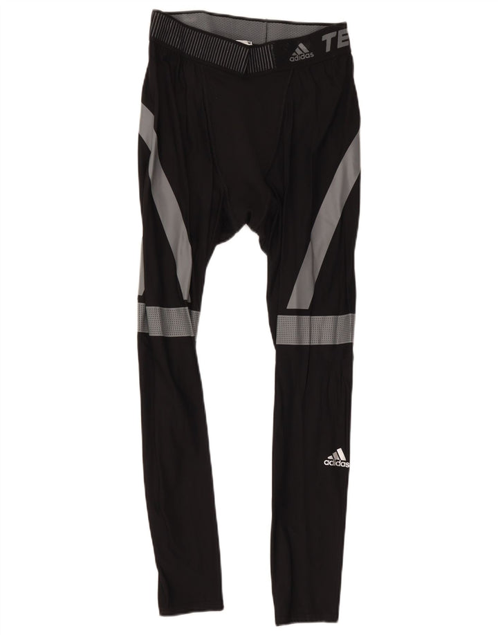 Adidas Hombre Tech Fit Crop Leggings Grande Negro Colorblock Poliamida