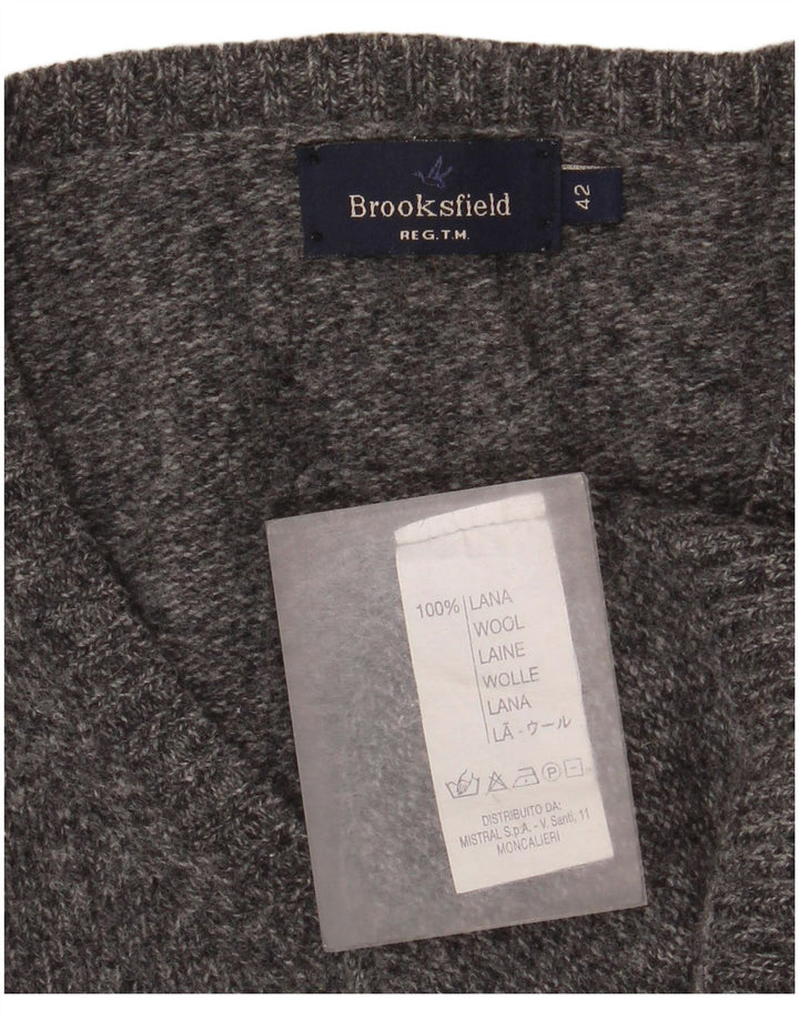 Brooksfield Jersey con cuello en V para mujer IT 42 Lana moteada gris medio