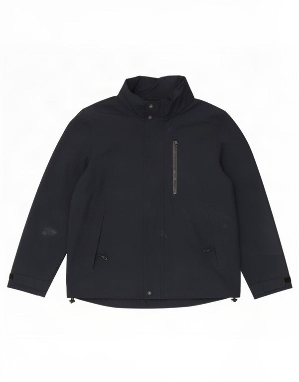 Marks & Spencer Chaqueta cortavientos con capucha para hombre UK 40 Large Azul marino Algodón