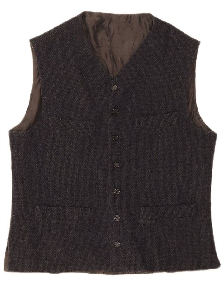 Vintage hombres utilidad Gilet Reino Unido 36 pequeño gris