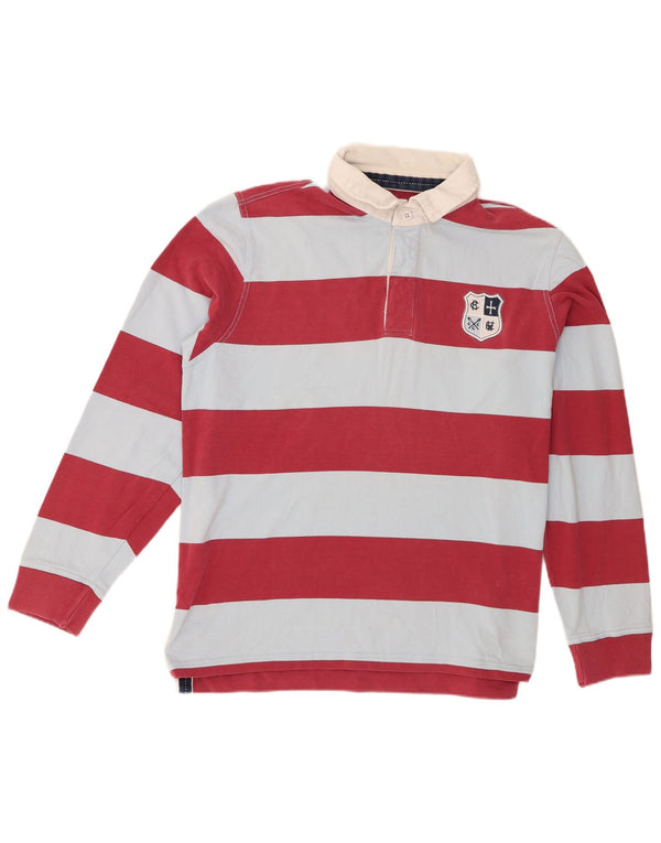 Crew Clothing Polo de rugby de manga larga para hombre XL Algodón a rayas rosa