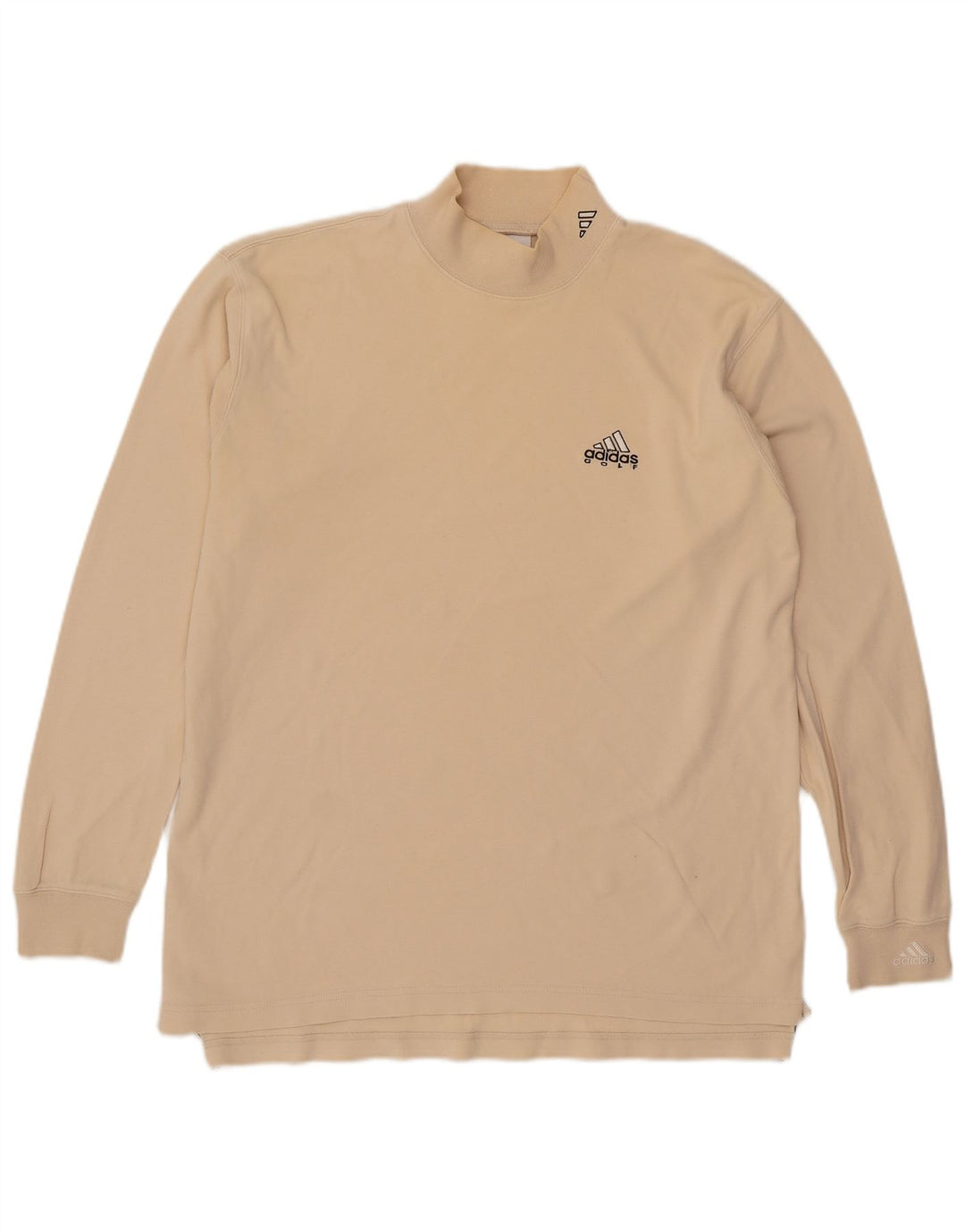 Adidas Hombre Camiseta Manga Larga UK 38/40 Medio Beige Algodón