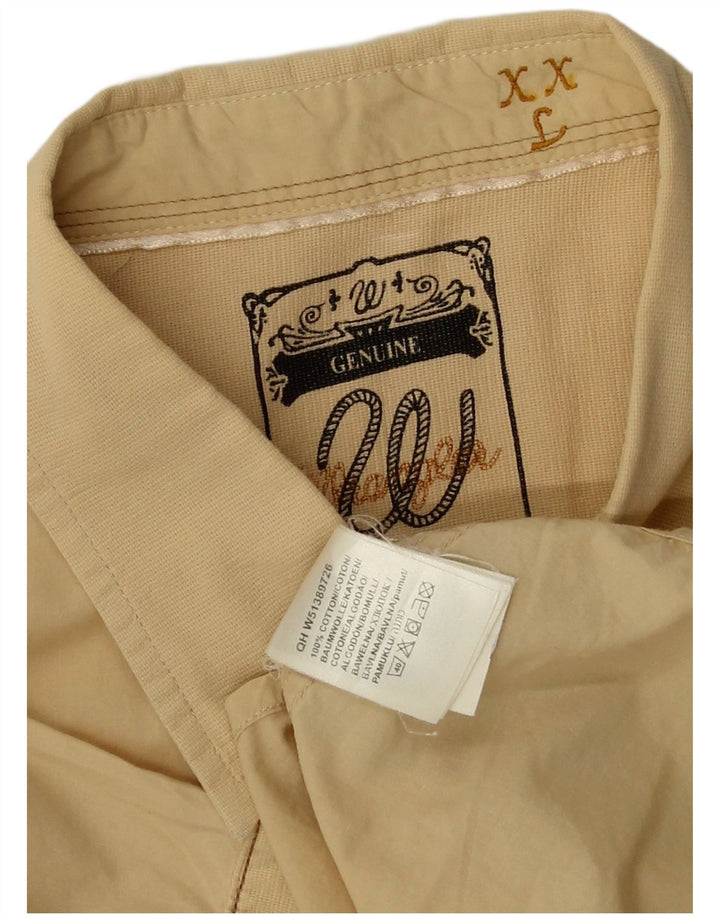 WRANGLER Camisa de manga corta para hombre 2XL Algodón beige