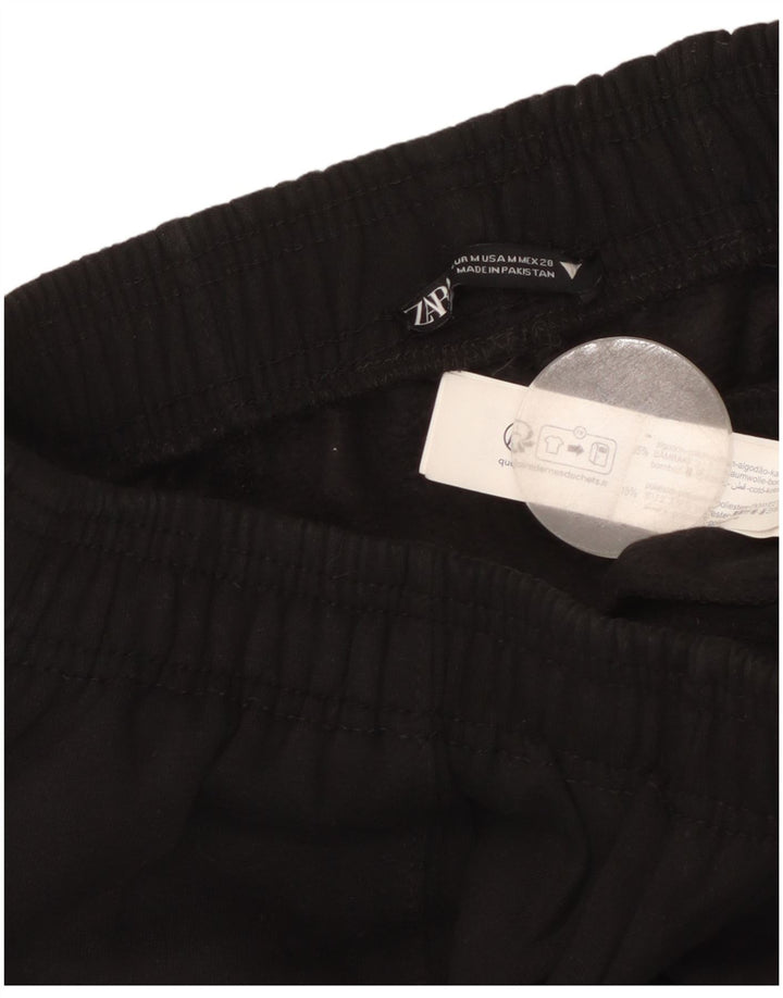 Zara Mujer Pantalones De Chándal UK 42 Mediano Negro Algodón