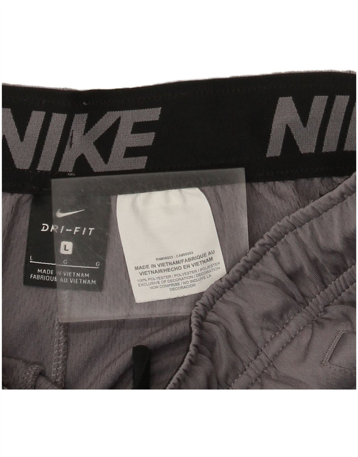 Nike Dri Fit Graphic - Pantalones cortos deportivos para hombre (poliéster), color gris