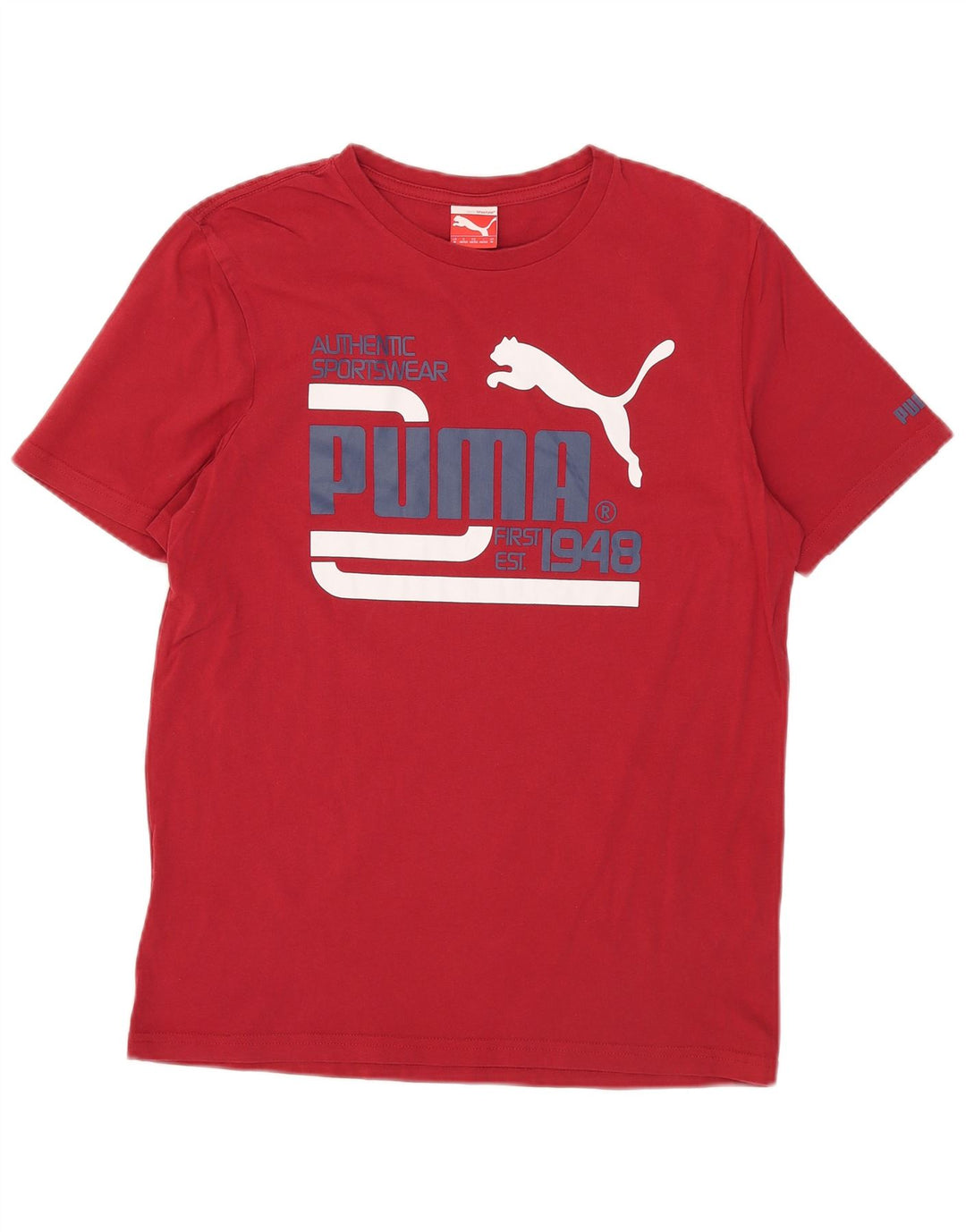 Puma - Camiseta gráfica para hombre, parte superior de algodón rojo mediano