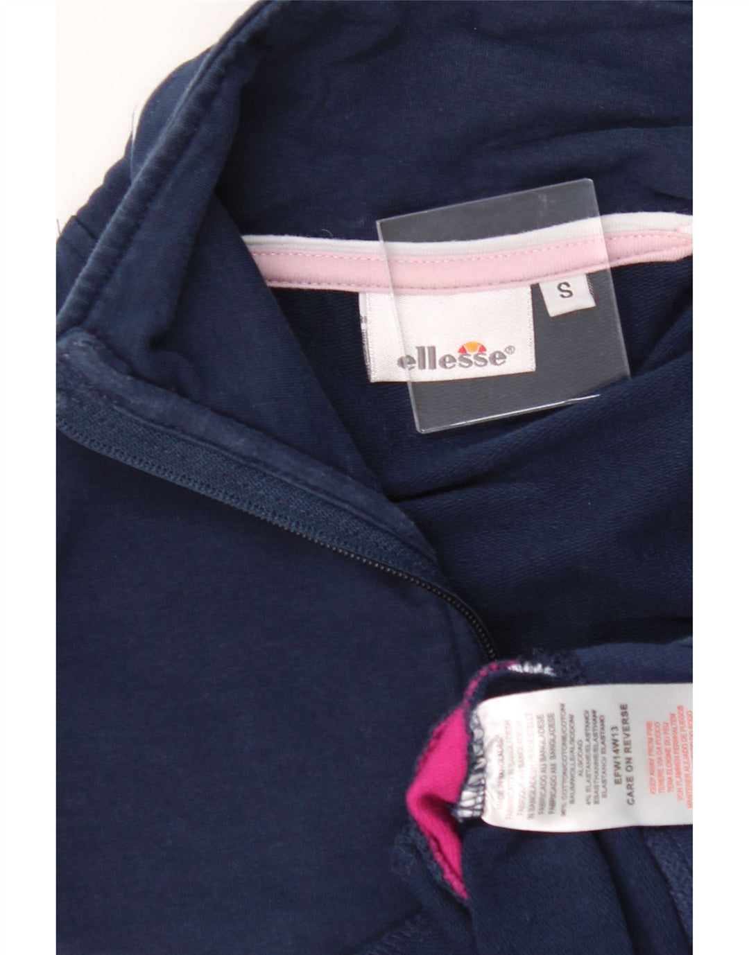 ELLESSE Womens Tracksuit Top Jacket UK 10 Small Navy Blue Colourblock Vintage Ellesse and Second-Hand Ellesse from Messina Hembry 