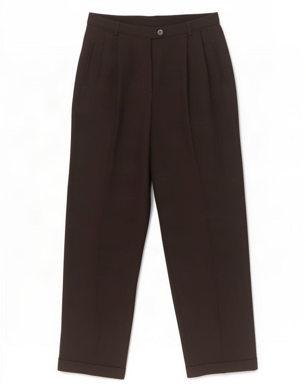 Marks & Spencer Pantalones de traje de cintura alta para mujer UK 40 Large W28 L31 Negro