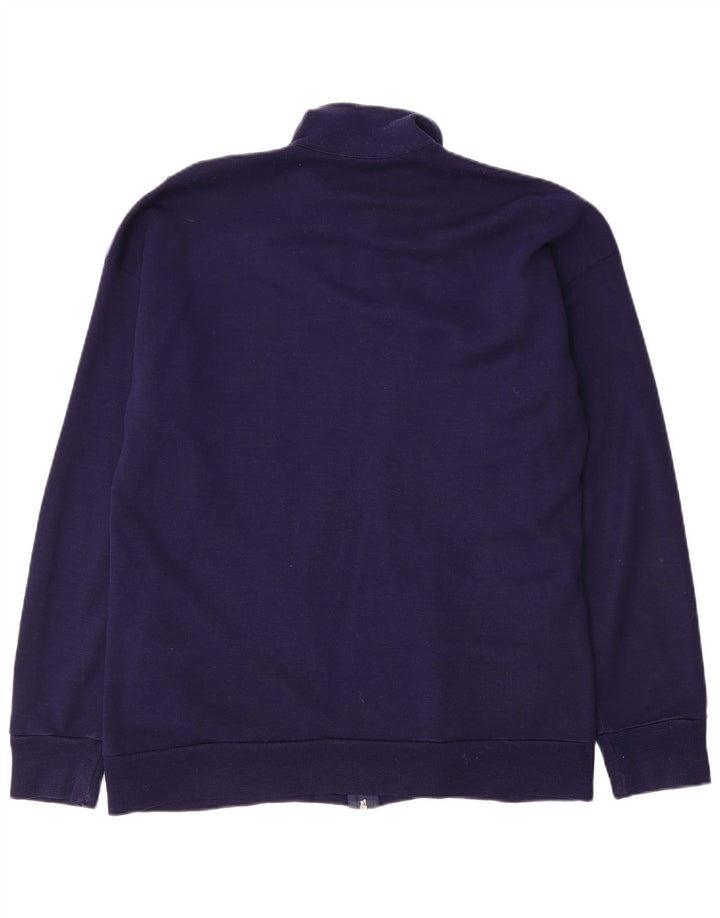 Vintage hombres chándal top chaqueta grande azul marino colorblock