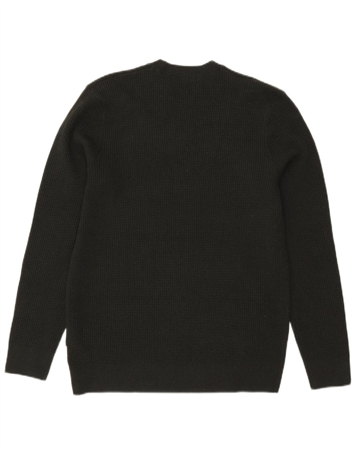 Marks & Spencer Jersey de cuello redondo para hombre, talla pequeña, poliéster caqui