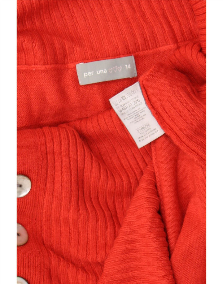 Per Una - Jersey para mujer con cuello vuelto, talla 44, acrílico naranja mediano
