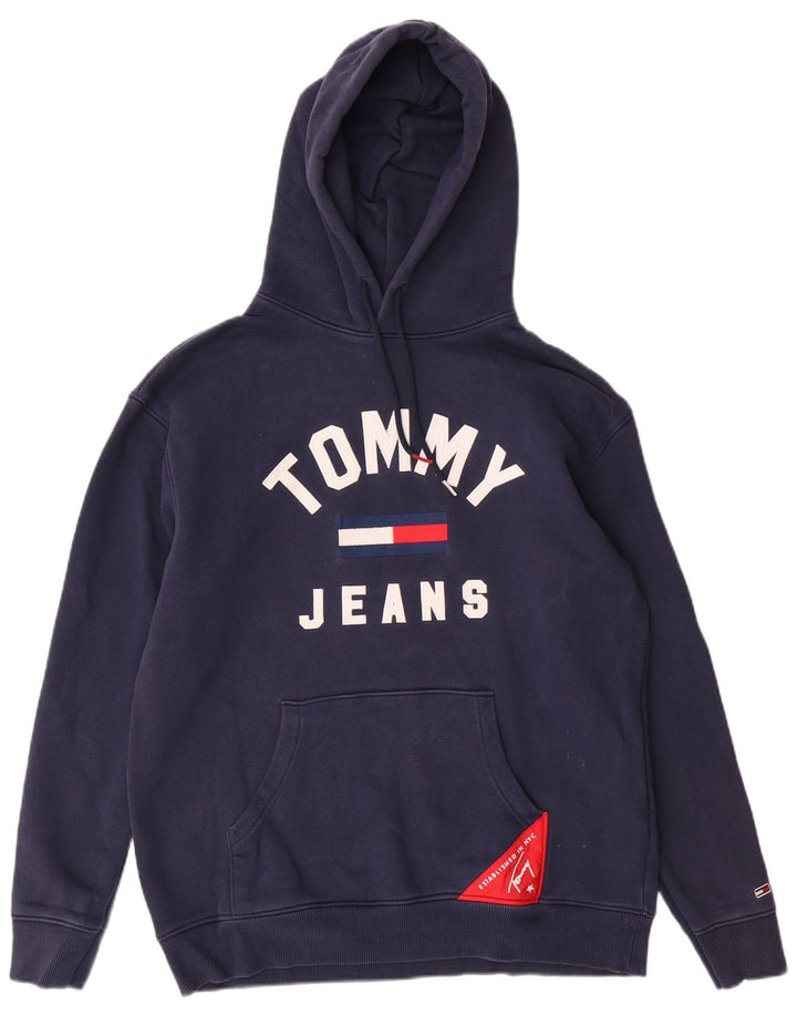 Tommy Hilfiger Jersey con capucha gráfica para hombre de algodón azul marino mediano