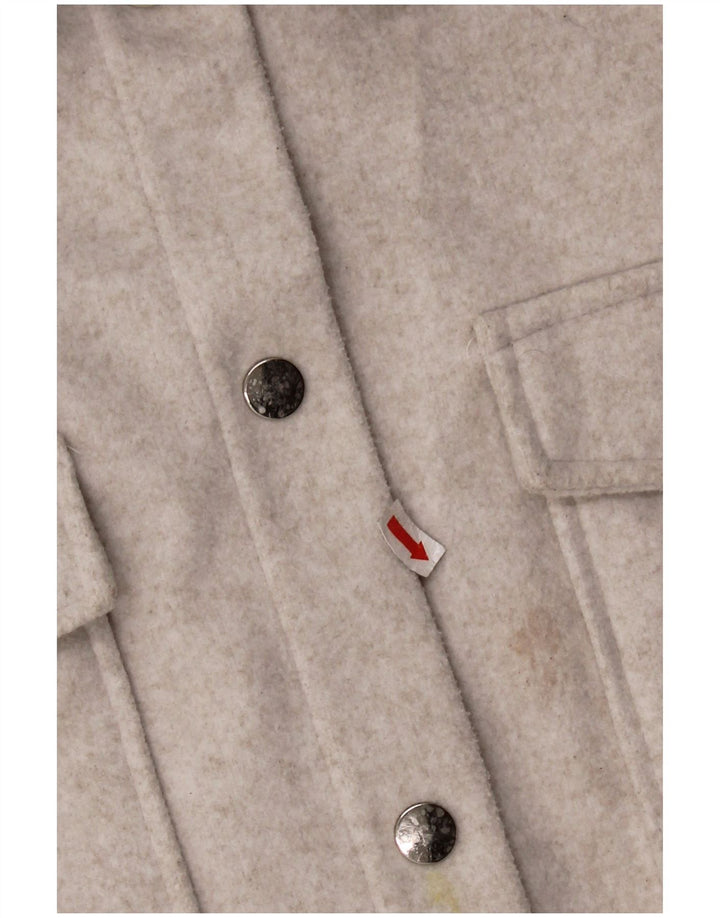 Zara Camisa De Forro Polar De Gran Tamaño para Mujer UK 46 Poliéster Gris Grande