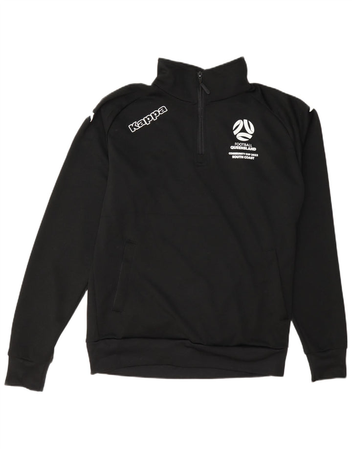 Kappa Mens Graphic Pullover Chándal Top Chaqueta Mediana Poliéster Negro