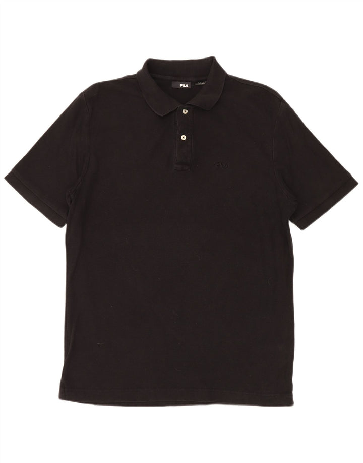 FILA Polo Hombre Algodón Negro Mediano