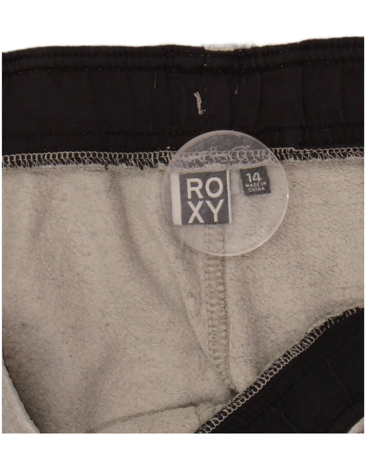 ROXY Pantalones de chándal con estampado gráfico para mujer, talla 44, color gris grande