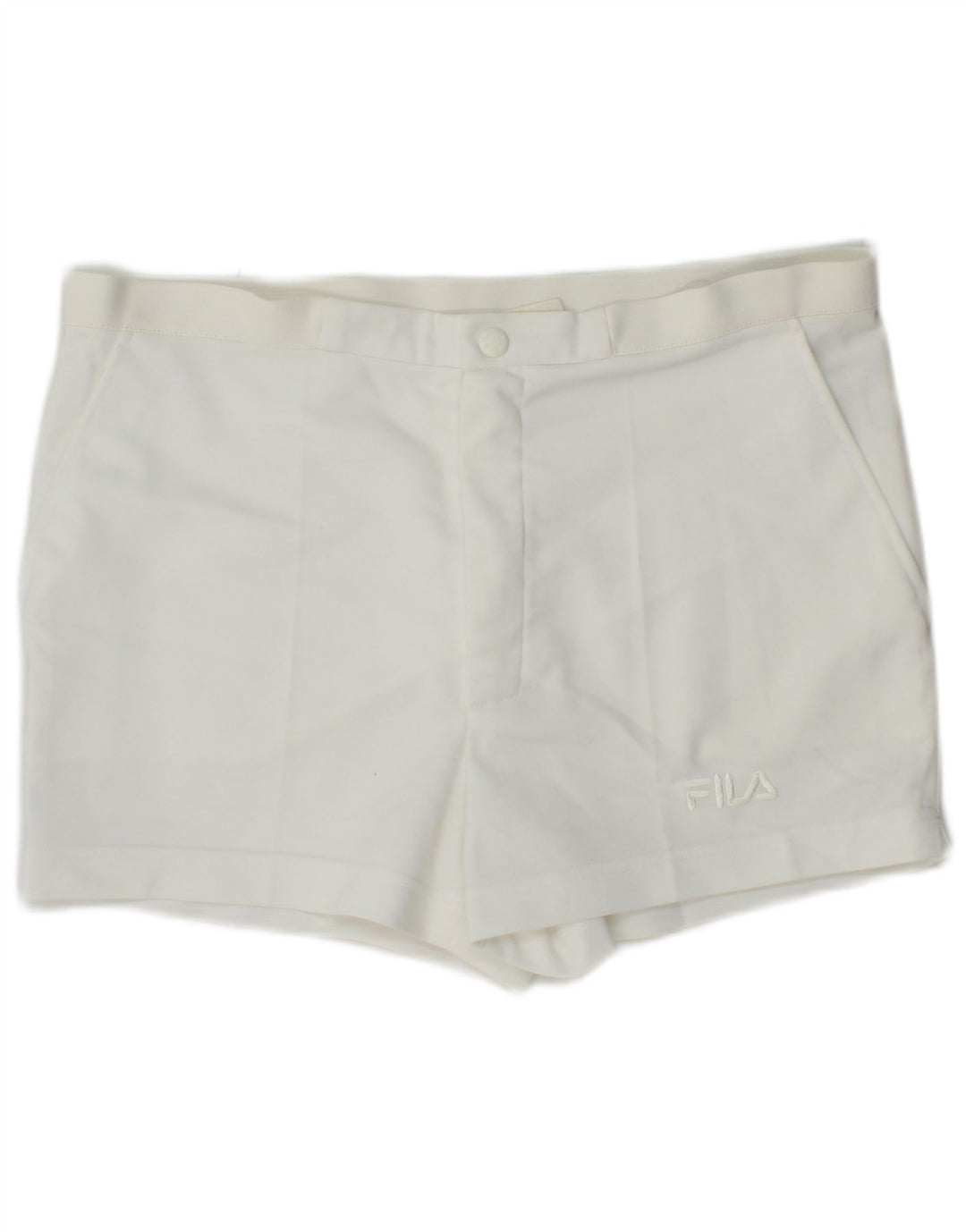 FILA Pantalones cortos chinos para hombre IT 50 Large W34 Poliéster blanco