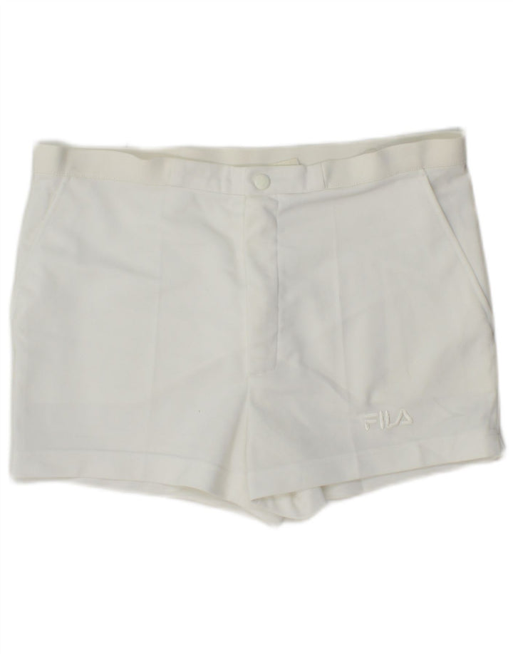 FILA Pantalones cortos chinos para hombre IT 50 Large W34 Poliéster blanco