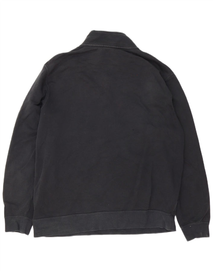 Nike - Sudadera con cuello y cremallera para hombre, talla grande, algodón negro