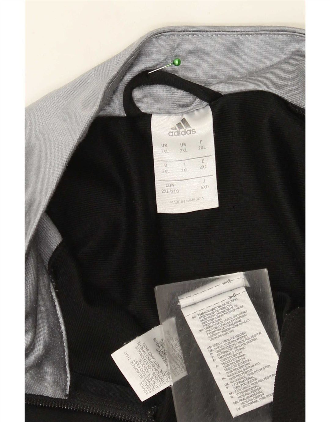 Adidas - Chaqueta de chándal para hombre, talla 2XL, color negro, poliéster