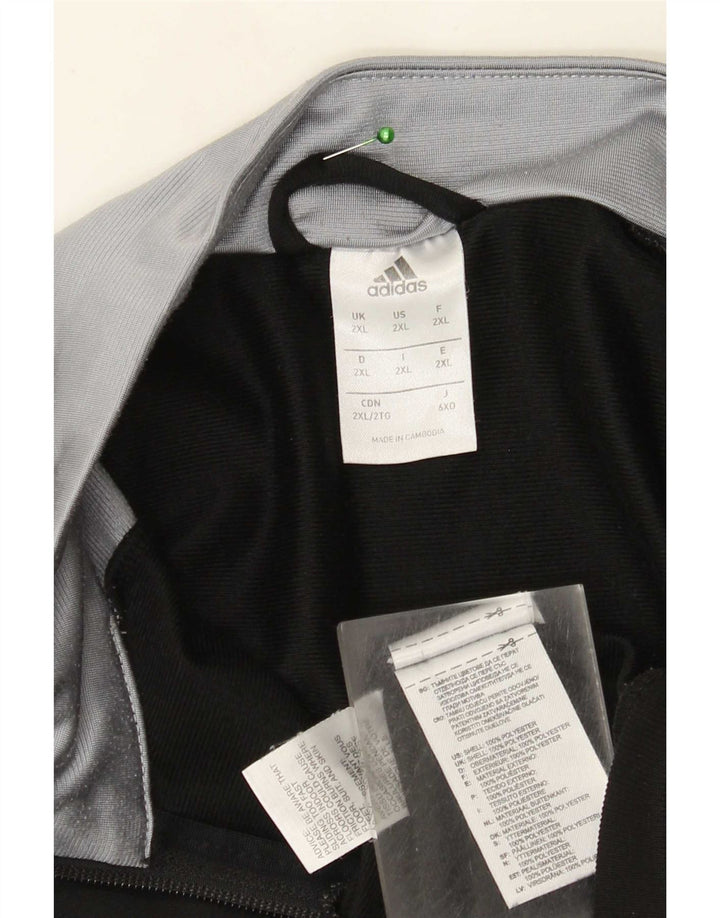 Adidas - Chaqueta de chándal para hombre, talla 2XL, color negro, poliéster