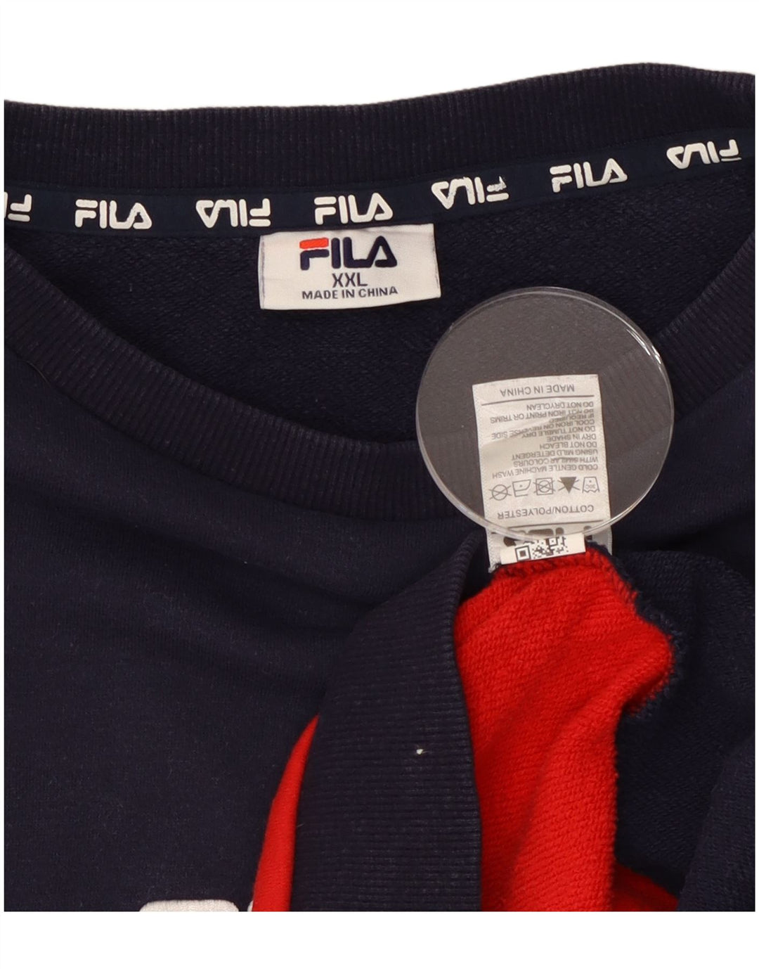 Fila Sudadera gráfica para hombre Jumper 2XL Azul marino Colorblock Algodón
