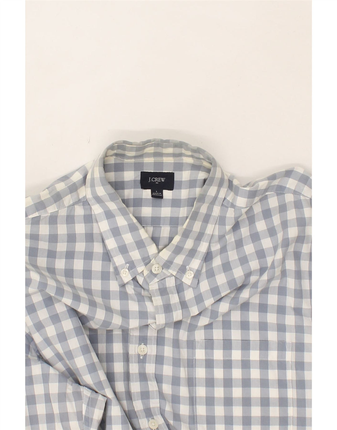 J. CREW Mens Shirt Large Blue Gingham Cotton Vintage J. Crew and Second-Hand J. Crew from Messina Hembry 