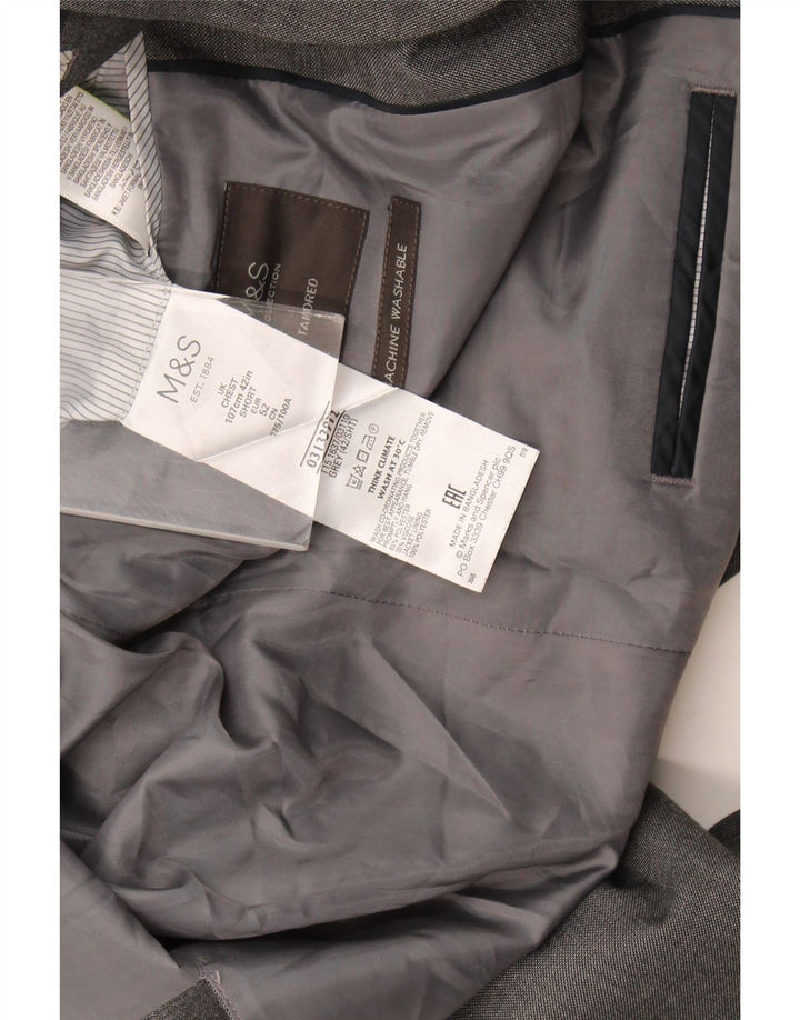 Marks & Spencer Chaqueta tipo blazer de 2 botones para hombre Reino Unido 42 Poliéster gris grande