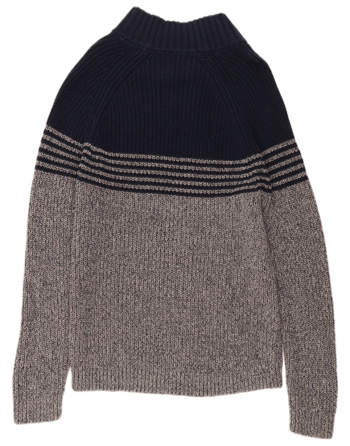 WHITE STUFF Suéter tipo jersey con cuello y botones para mujer UK 46 Grande Gris Colorblock