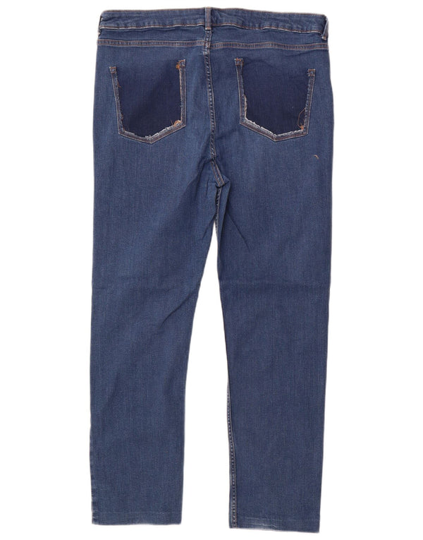 Marks & Spencer Vaqueros rectos para mujer UK 18 XL W36 L28 Algodón azul