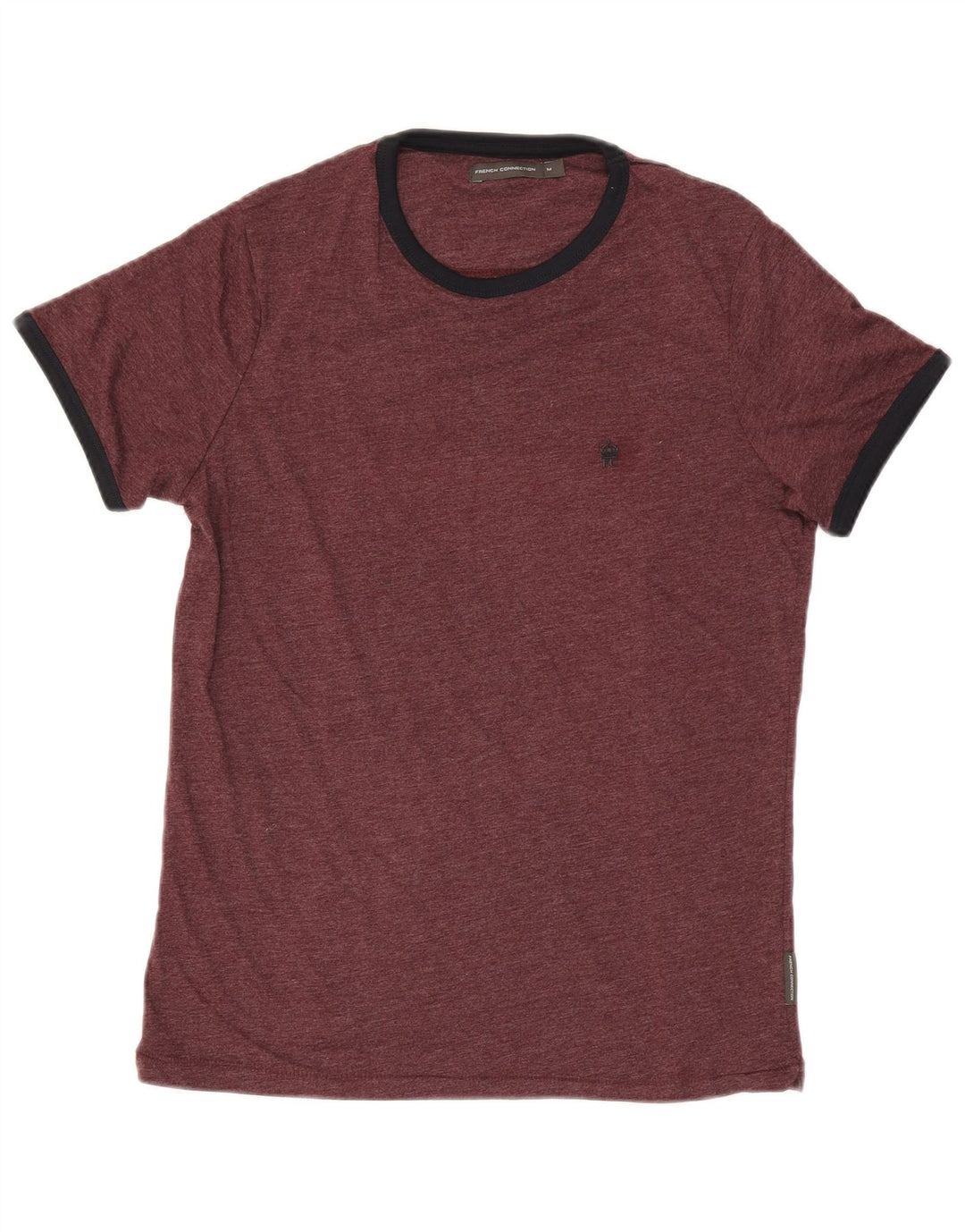 French Connection Camiseta para hombre Top Medium Borgoña Algodón
