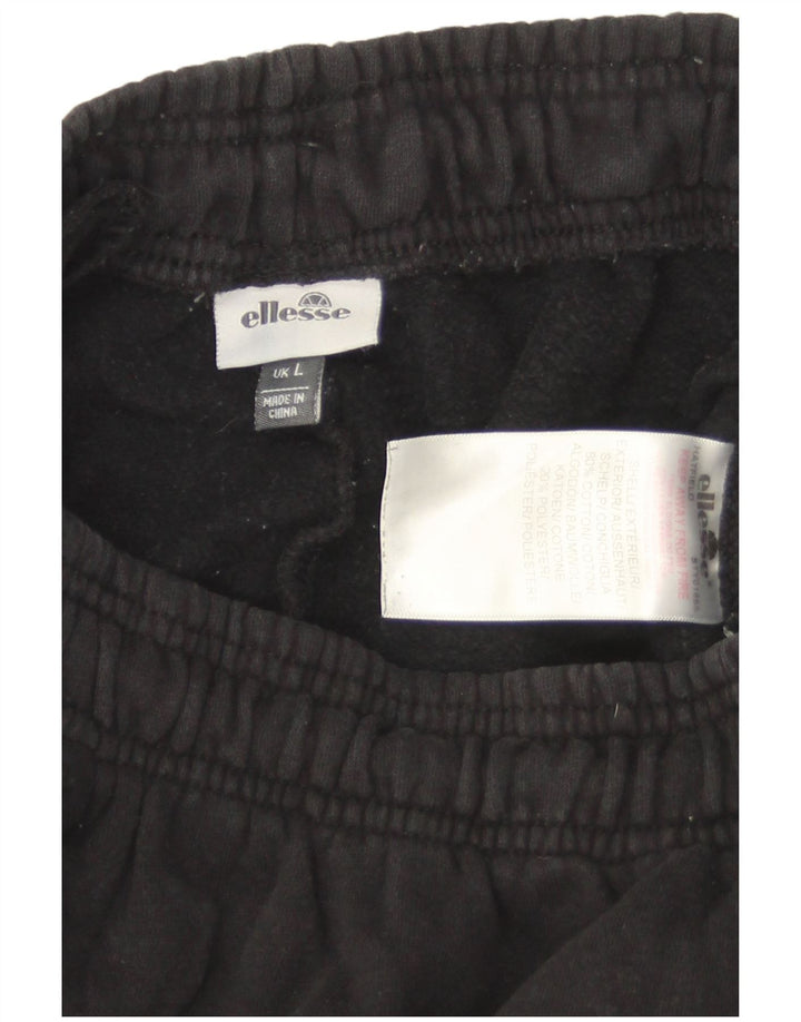 Ellesse Hombre Pantalones De Chándal Joggers Large Algodón Negro